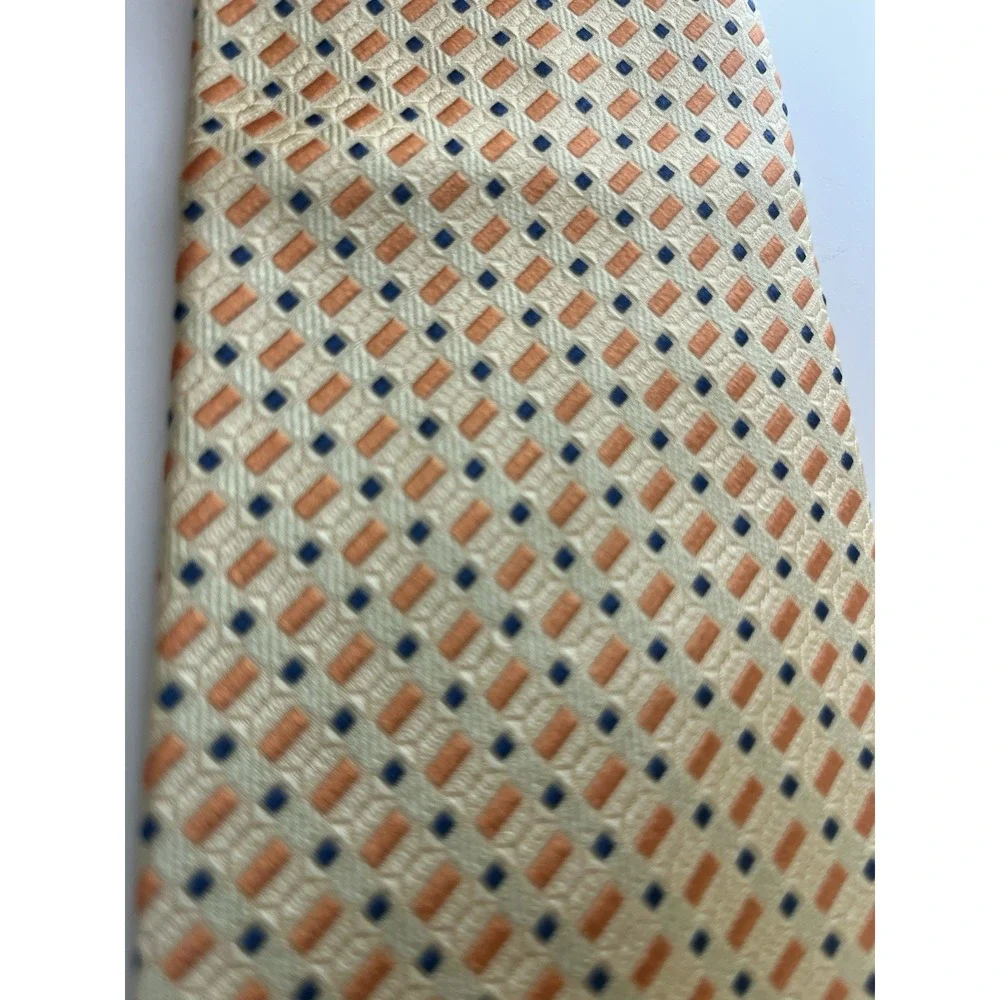 JoS A Bank Mens Silk Necktie Geometric Yellow Tie 59